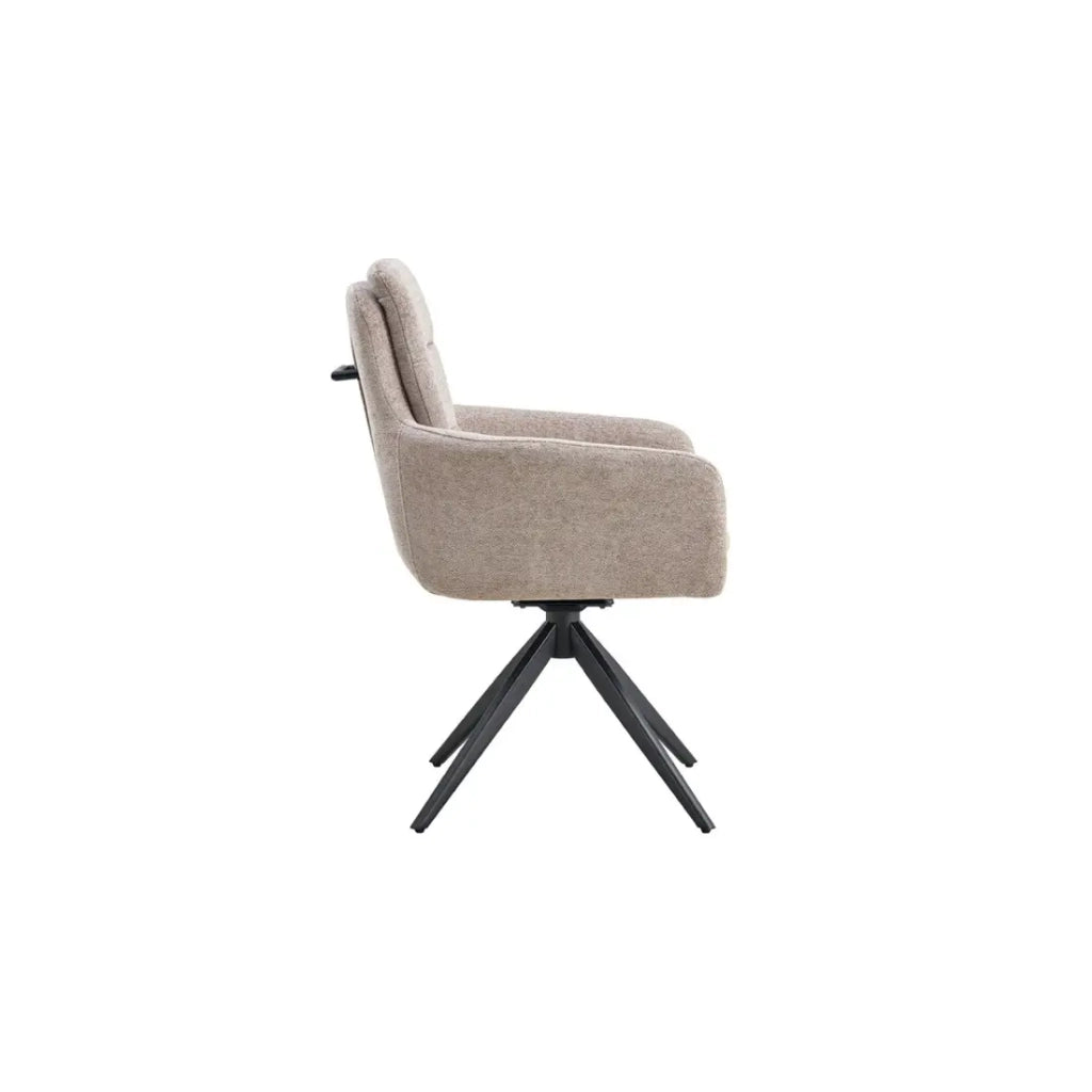 Set di 2 poltrone KAVINA – Tessuto sabbia – Gambe in metallo – Con braccioli – Comfort moderno e naturale