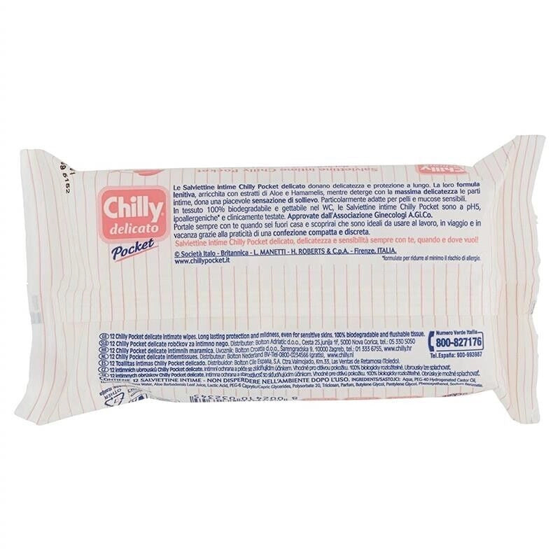 SET 3 CONFEZIONI DI CHILLY SALVIETTE INTIME 12 PZ DELICATE