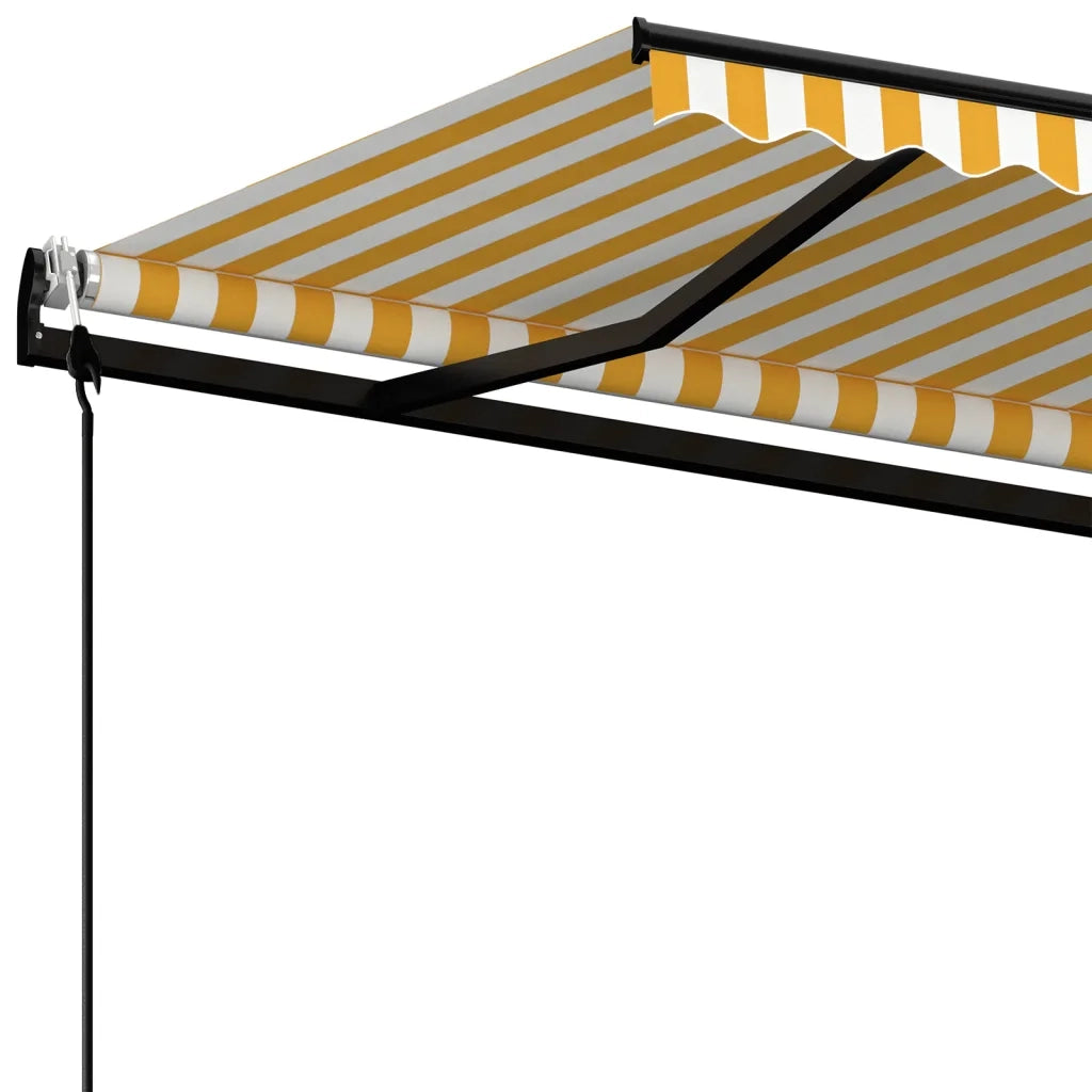 Tenda da Sole Retrattile Automatica 450x350 cm Gialla e Bianca cod mxl 34295