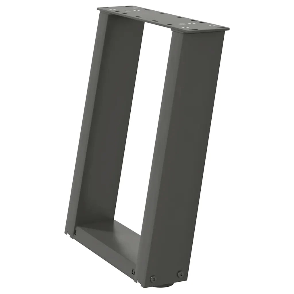 Gambe per Tavolino da Caffè a Forma di U 2 pz Antracite 38x(42-43) cm Acciaio 4012762
