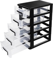 Organizzatore trasparente per cassetti - stivellabile - 5 strati - plastica
