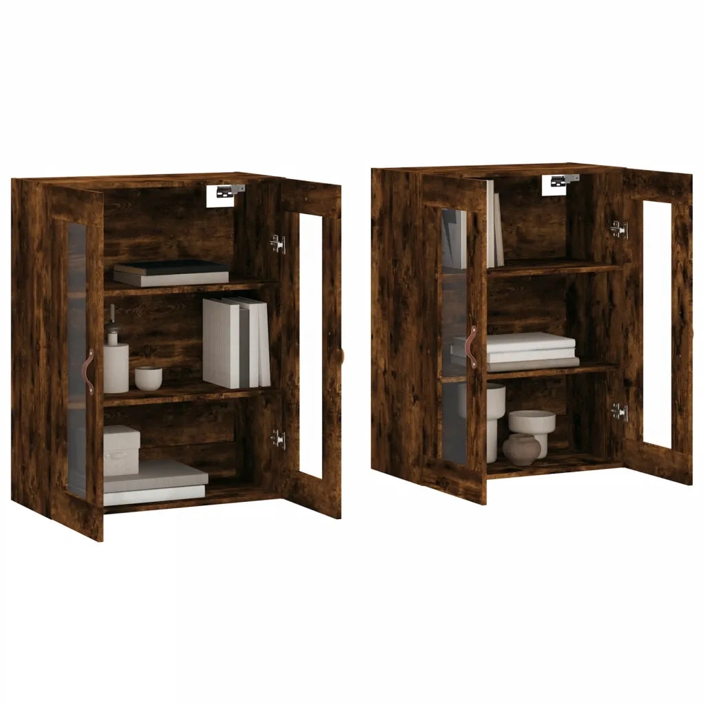 Armadietti a Parete 2 pz Rovere Fumo in Legno Multistrato CFW1472798