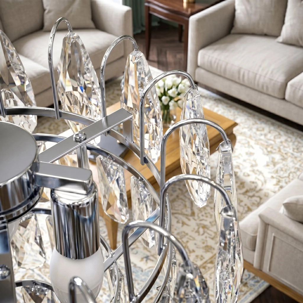 Lampada A Sospensione In Cristallo Swe077-cp 30cm Chrome