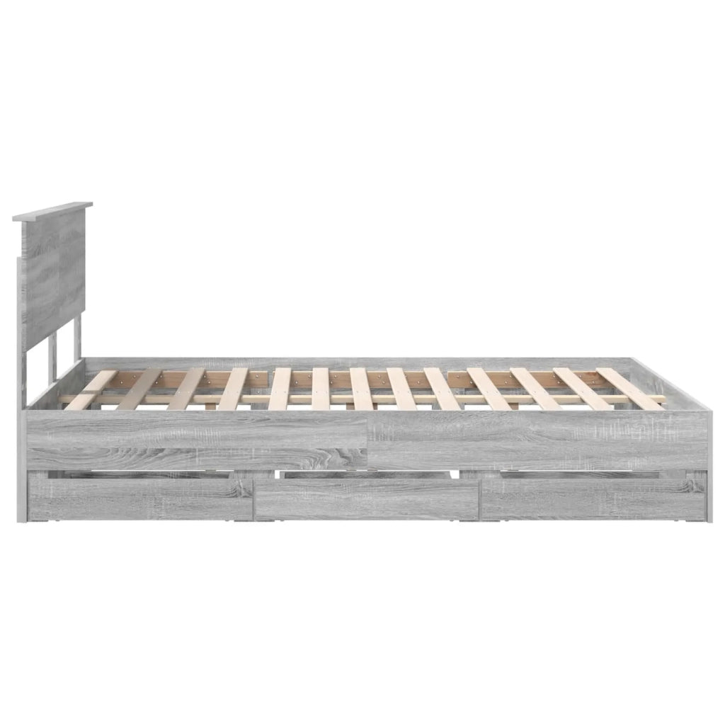 Struttura del letto con cassetto Grigio Sonoma 140 x 200 cm 3410705
