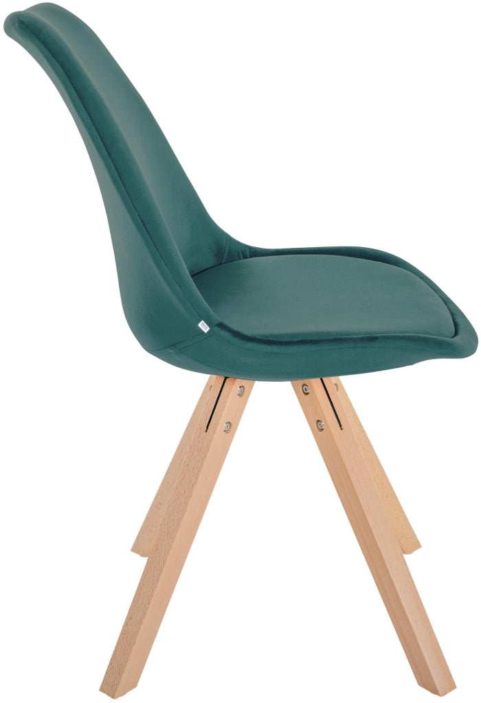 Sedia Sofia Velvet verde,natura (quadrato)