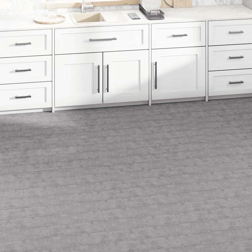 Listoni Pavimento PVC 5,02 m² 2 mm Autoadesivi Marrone Cemento 146559