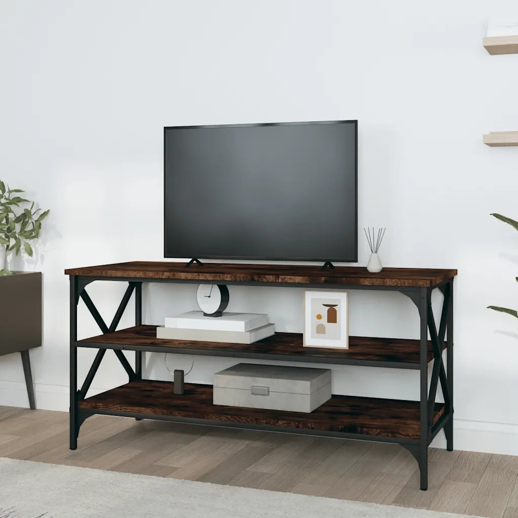 Mobile TV Rovere Fumo 100x40x50 cm in Legno Multistrato 825794