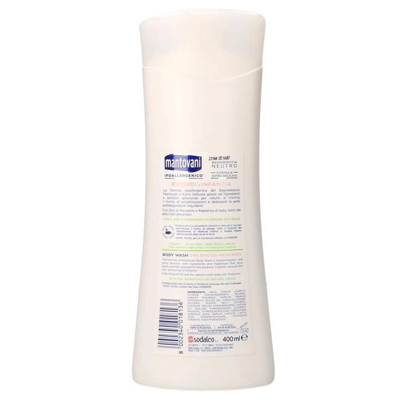 MANTOVANI BAGNODOCCIA NEUTRO FORMULA EXTRADELICATA 400 ML RICORDI DI INFANZIA