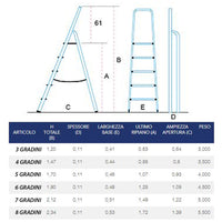 Scala Domestica in Alluminio Martina Leggera Portatile Scaletto Vaschetta Portaoggetti Pieghevole Robusta Salv 5 gradini