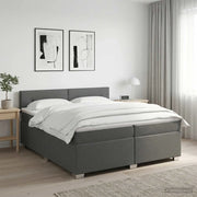 Letto box spring con materasso Grigio Scuro 200 x 200 cm 3450559