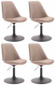Set di 4 sedie da pranzo in tessuto Maverick Tortora,nero