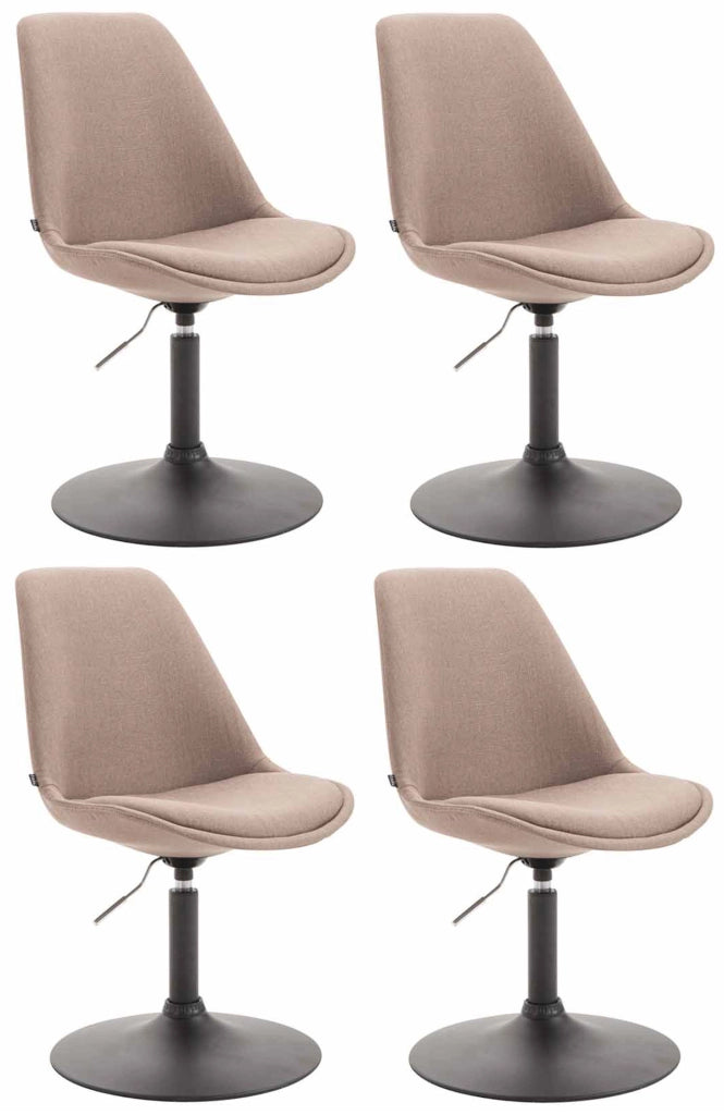Set di 4 sedie da pranzo in tessuto Maverick Tortora,nero