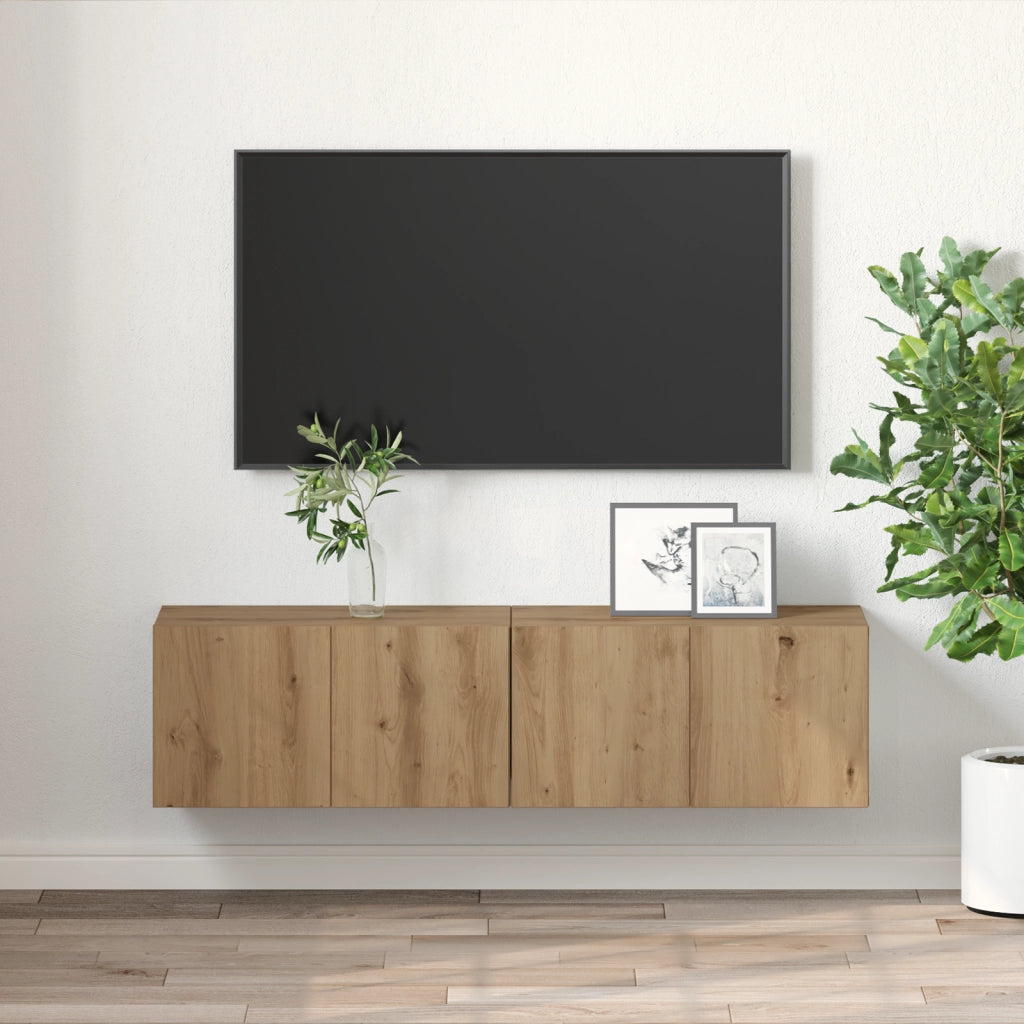 Set di mobili TV Rovere artigianale MDF Medio Mobile TV