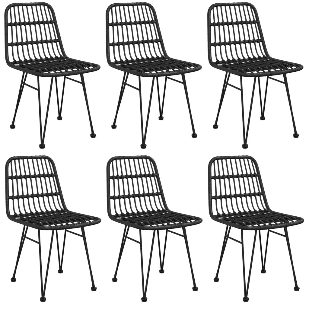 Set da Pranzo da Giardino 7 pz Nero in Polyrattan cod mxl 35587