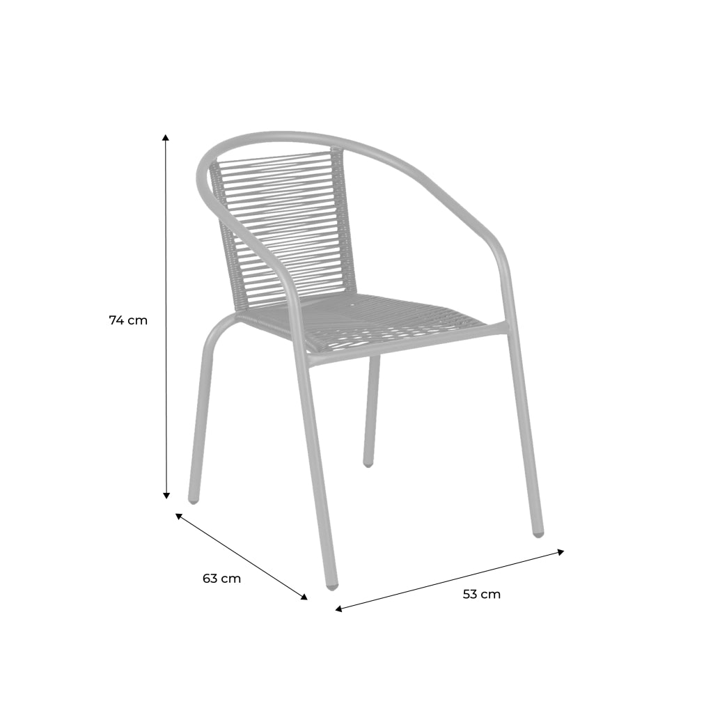 Set 4 poltrone da giardino in resina naturale, verde kaki
