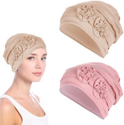 Cappello soffice a fiori - Modellabile - Dimensione adattabile 58 cm - Leggero - Turbante