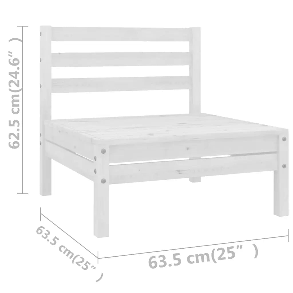 Set Salotto da Giardino 7 pz in Legno Massello di Pino Bianco 3083345