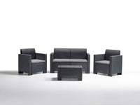 salotto resina 4pz.con cuscini nebraska 2 antracite cod:ferx.99482