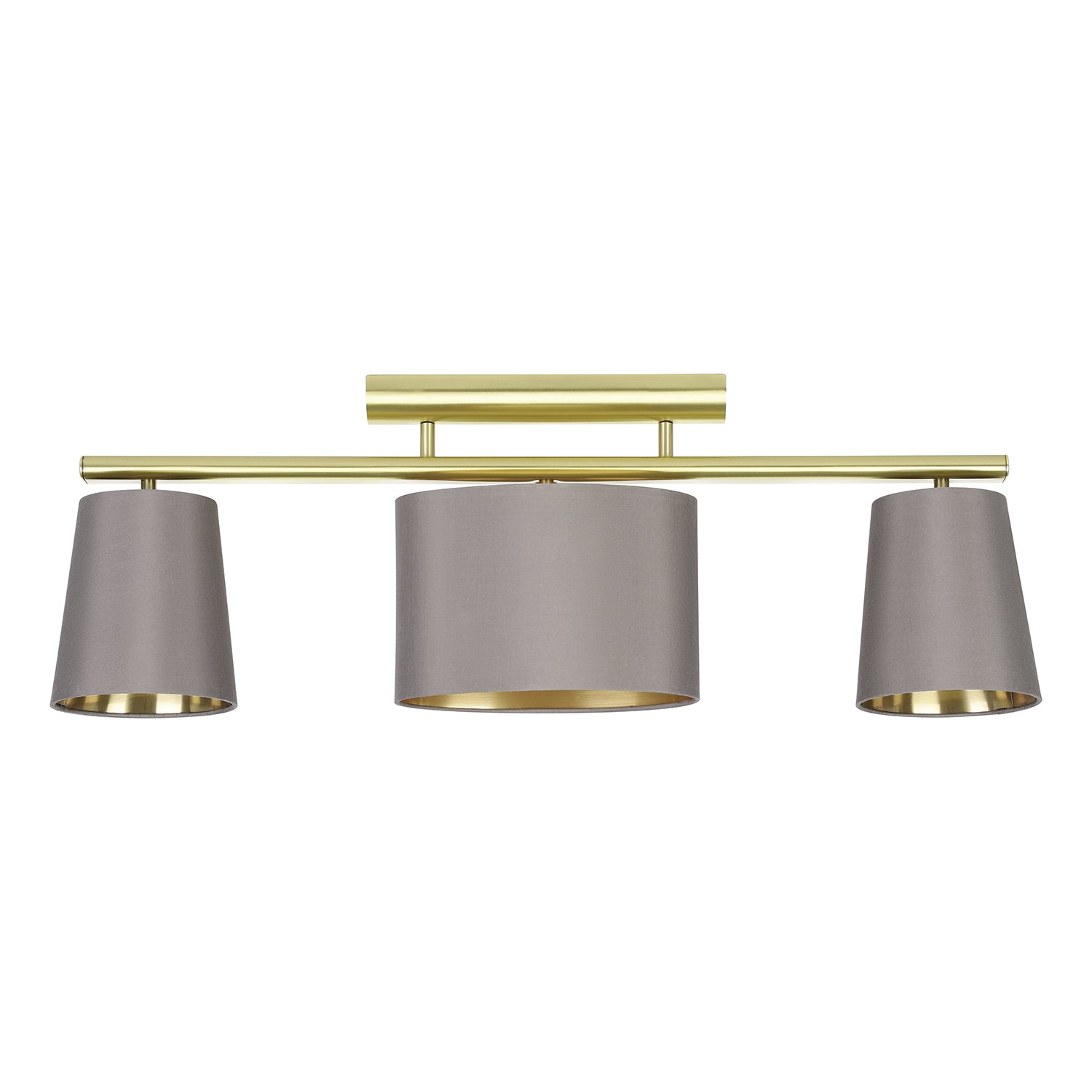 Plafoniera Moderna Almeida 2 Acciaio Ottone Spazzolato 3 Luci E14