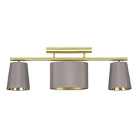 Plafoniera Moderna Almeida 2 Acciaio Ottone Spazzolato 3 Luci E14