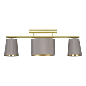 Plafoniera Moderna Almeida 2 Acciaio Ottone Spazzolato 3 Luci E14