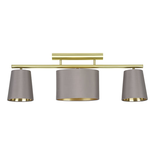 Plafoniera Moderna Almeida 2 Acciaio Ottone Spazzolato 3 Luci E14