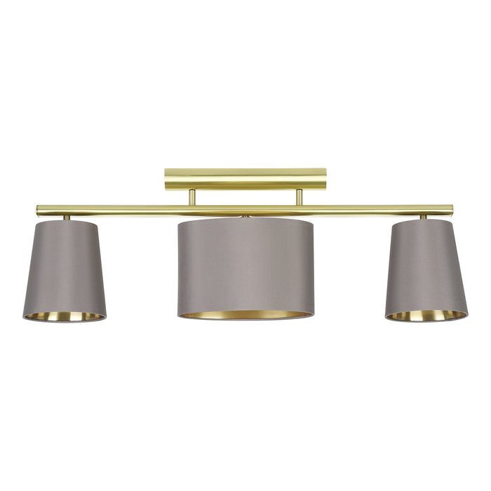 Plafoniera Moderna Almeida 2 Acciaio Ottone Spazzolato 3 Luci E14