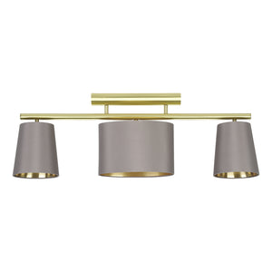 Plafoniera Moderna Almeida 2 Acciaio Ottone Spazzolato 3 Luci E14