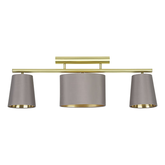 Plafoniera Moderna Almeida 2 Acciaio Ottone Spazzolato 3 Luci E14