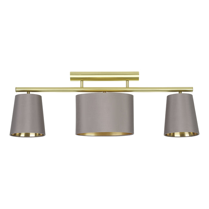 Plafoniera Moderna Almeida 2 Acciaio Ottone Spazzolato 3 Luci E14