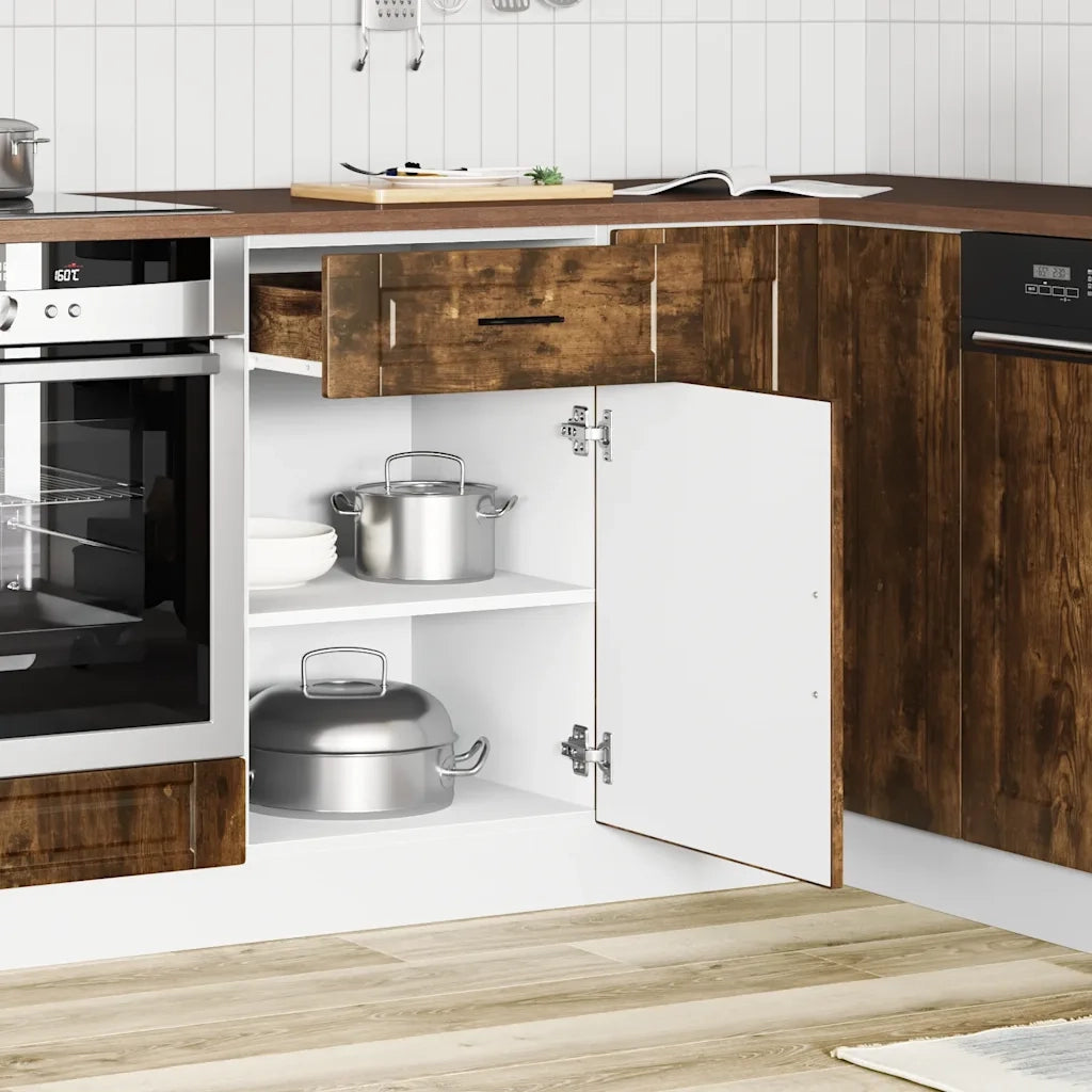 Base da Cucina Porto Rovere Fumo in Legno Multistrato