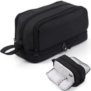 Etui con grande capacità, etui, astuccio per penne, 4 compartimenti, astuccio portatile per penne, cosmetici per ragazze, adolescenti, adulti, scuola e ufficio (nero)