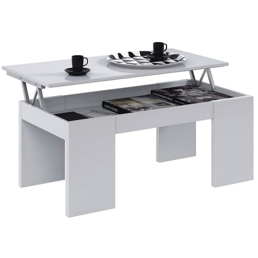 kit tavolo caff elevabile 43x100x50h bianco lucido cod:ferx.99488