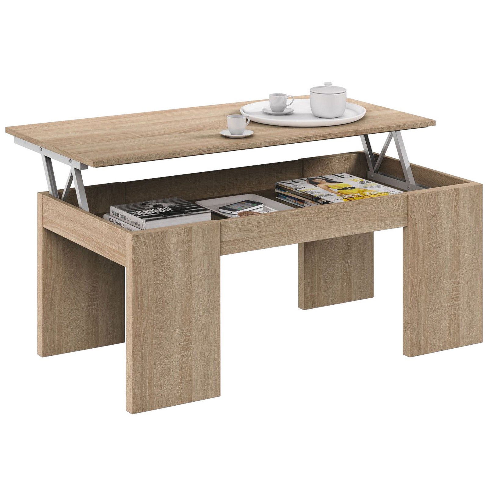 kit tavolo caff elevabile 43x100x50h rovere canadese cod:ferx.99489