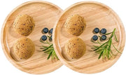 2 x piatti di servizio in legno, piatto di servizio in legno, piatto di servizio in legno rotondo, ciotola per frutta in legno, per tapas, noci, frutta, tazze, vasi