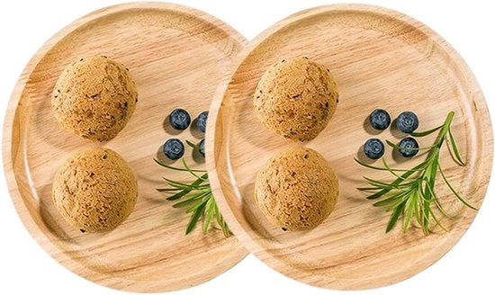 2 x piatti di servizio in legno, piatto di servizio in legno, piatto di servizio in legno rotondo, ciotola per frutta in legno, per tapas, noci, frutta, tazze, vasi