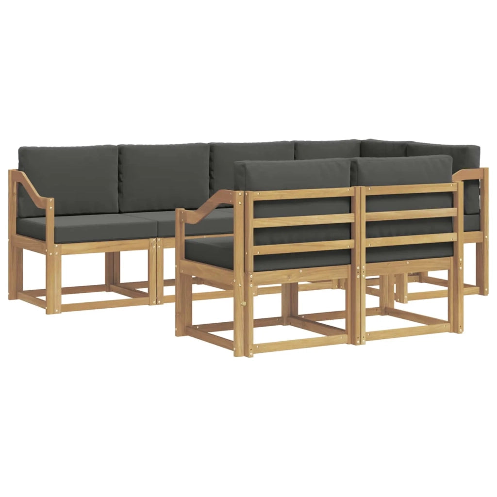 Set di divani da esterno 7 pz Bianco e Antracite Poliestere 3387786