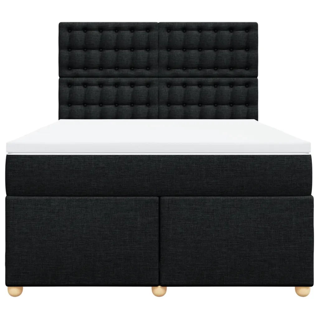Giroletto a Molle con Materasso Nero 140x190 cm in Tessuto 3291291
