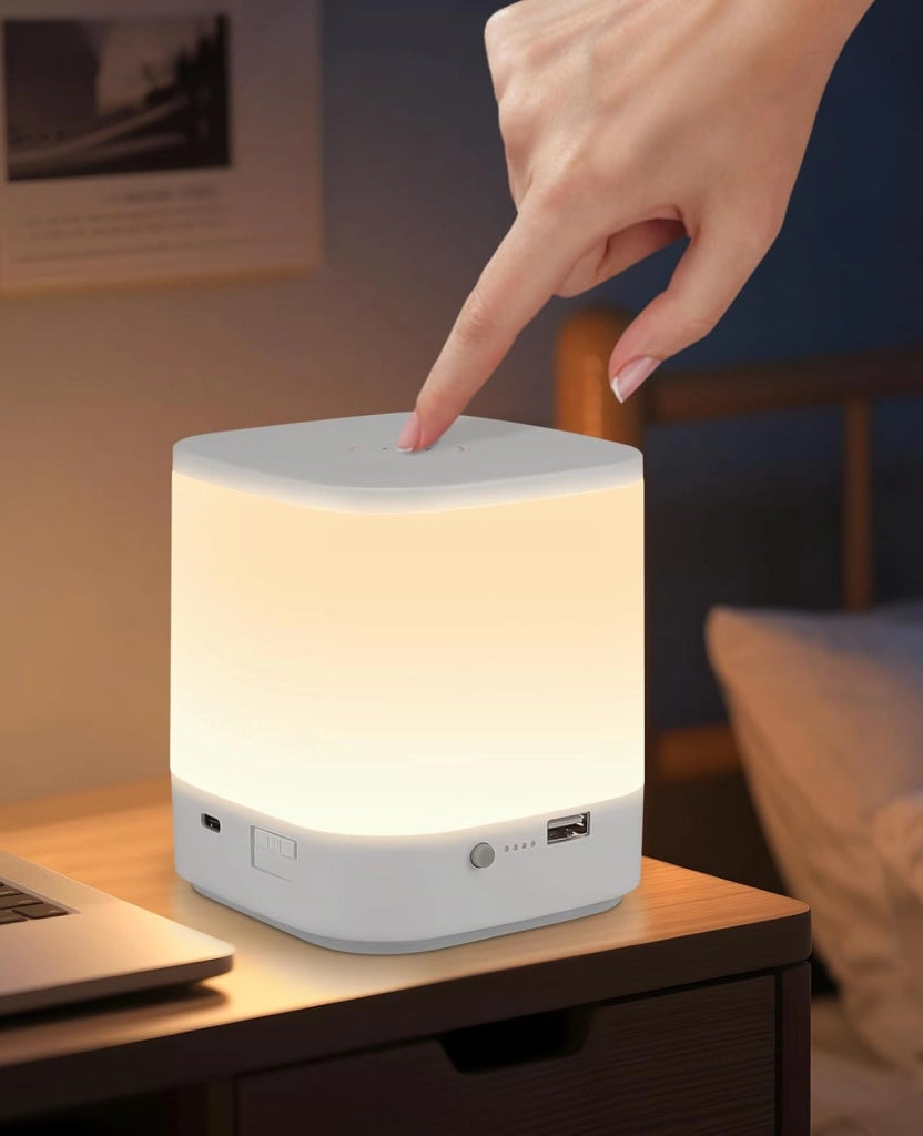 ZMH Lampada da tavolo LED bianca touch dimmerabile USB ricaricabile 1800mAh per comodino camera letto