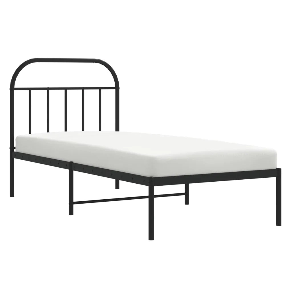 Giroletto con Testiera in Metallo Nero 90x190 cm 353627
