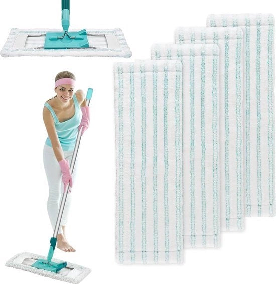 Set di Asciugamani per Scopa Profonda XL da 4 pezzi - Microfibra 47 x 17 cm - Scopa con Alta Potenza di Asciugatura