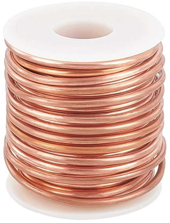 Cavo di rame massivo 10 m - Rond - Diametro 2,6 mm - Cavo di rame puro - Adatto per gioielleria/artigianato - Idoneo per creazioni - Filo per gioielleria