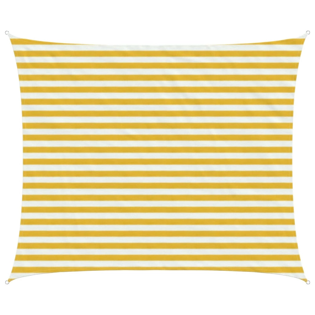 Telo Ombra-Vela Ombreggiante-Parasole a Vela Giallo e Bianco 2,5 x 4 m HDPE