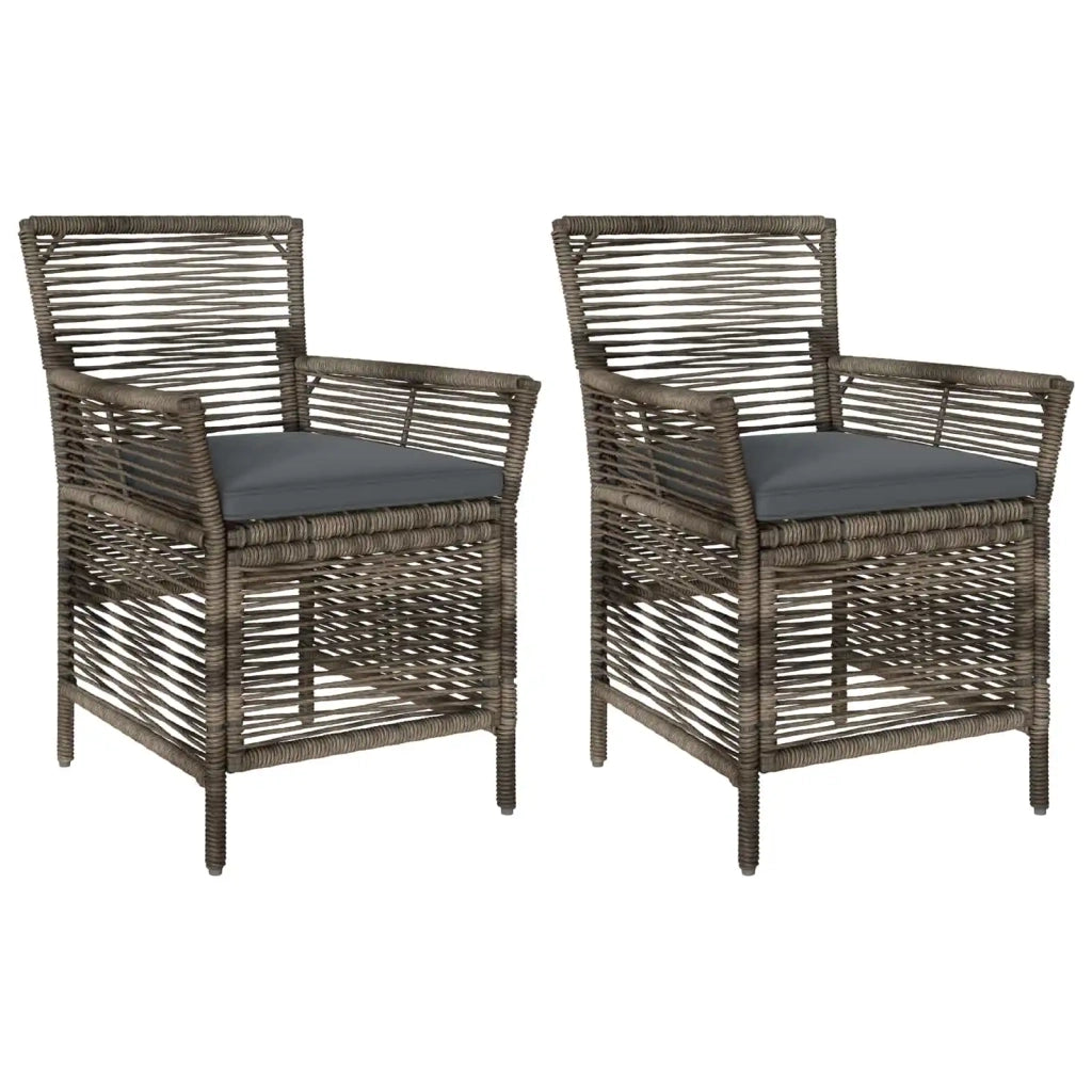 Sedia da esterno 2 pcs Grigio e Grigio Scuro polyrattan 42026687