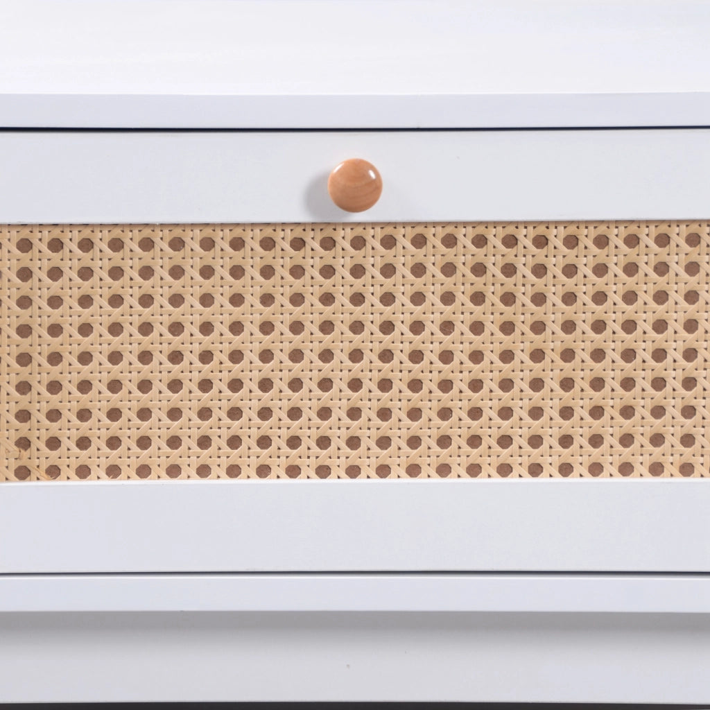 Tavolino da caffè 110x55x38.5 cm; con ampio spazio contenitore; MDF; bianco e colore naturale