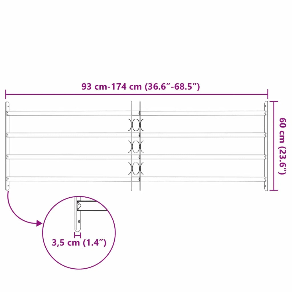 Griglia di sicurezza per finestre con 4 barre trasversali 3 pcs