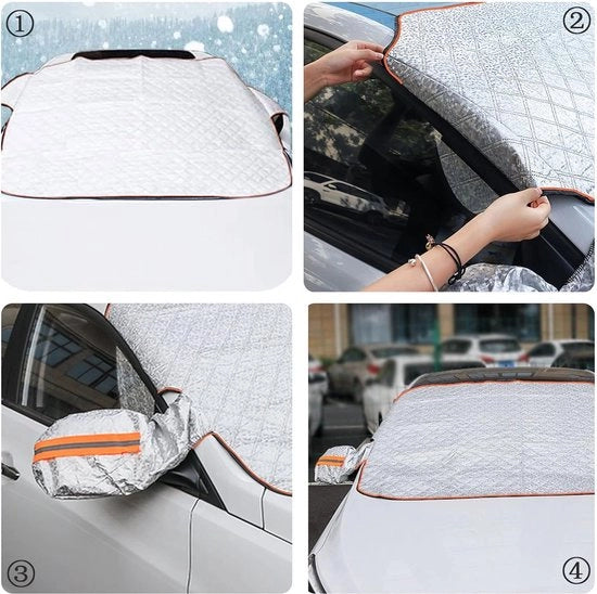 Deken Auto Magnetico, Copertura Antigelo Auto, Copertura Antisole Antifreddo, Copertura Antineve, Zonwering Universale, Dimensioni 145 * 120cm