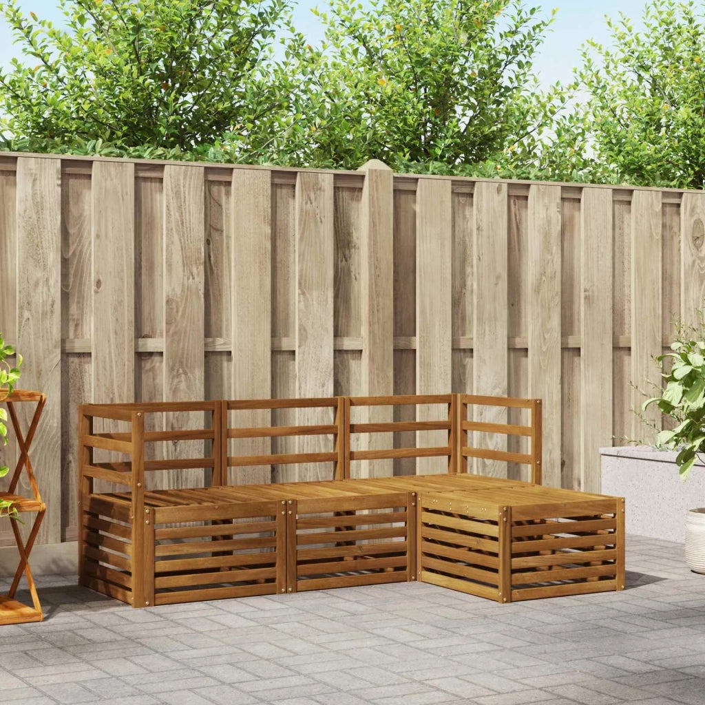 Set divani 4 pcs Naturale Legno di Acacia Massello 3374589