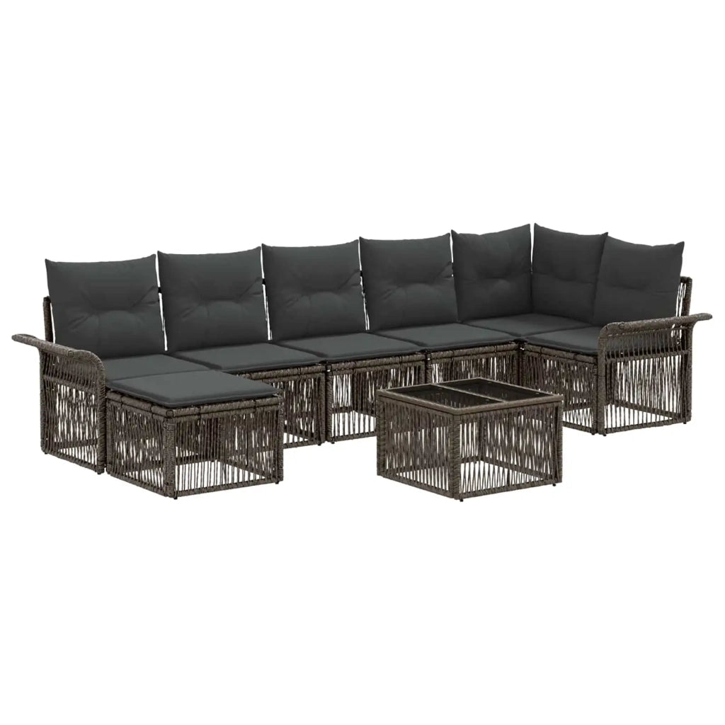Set Divano da Giardino 8 pcs Grigio polyrattan 3434906