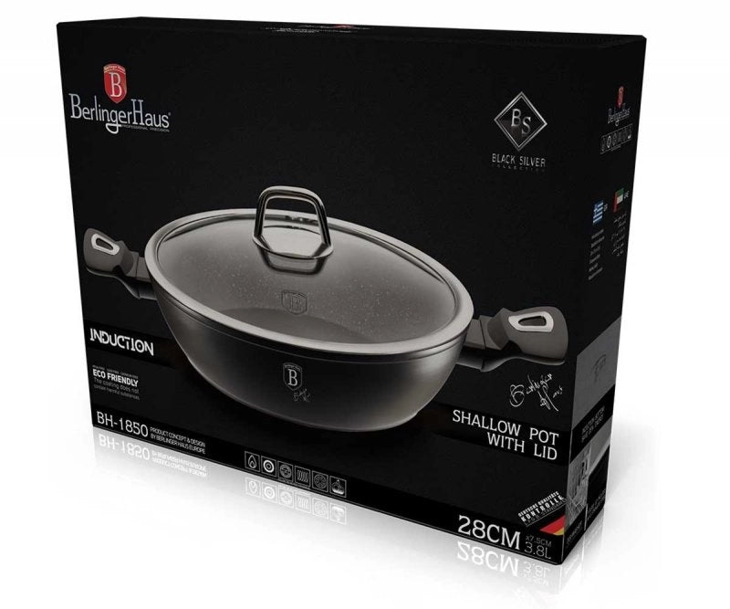 Berlinger haus BH-1850 Pentola piatta in granito da 28 cm con coperchio